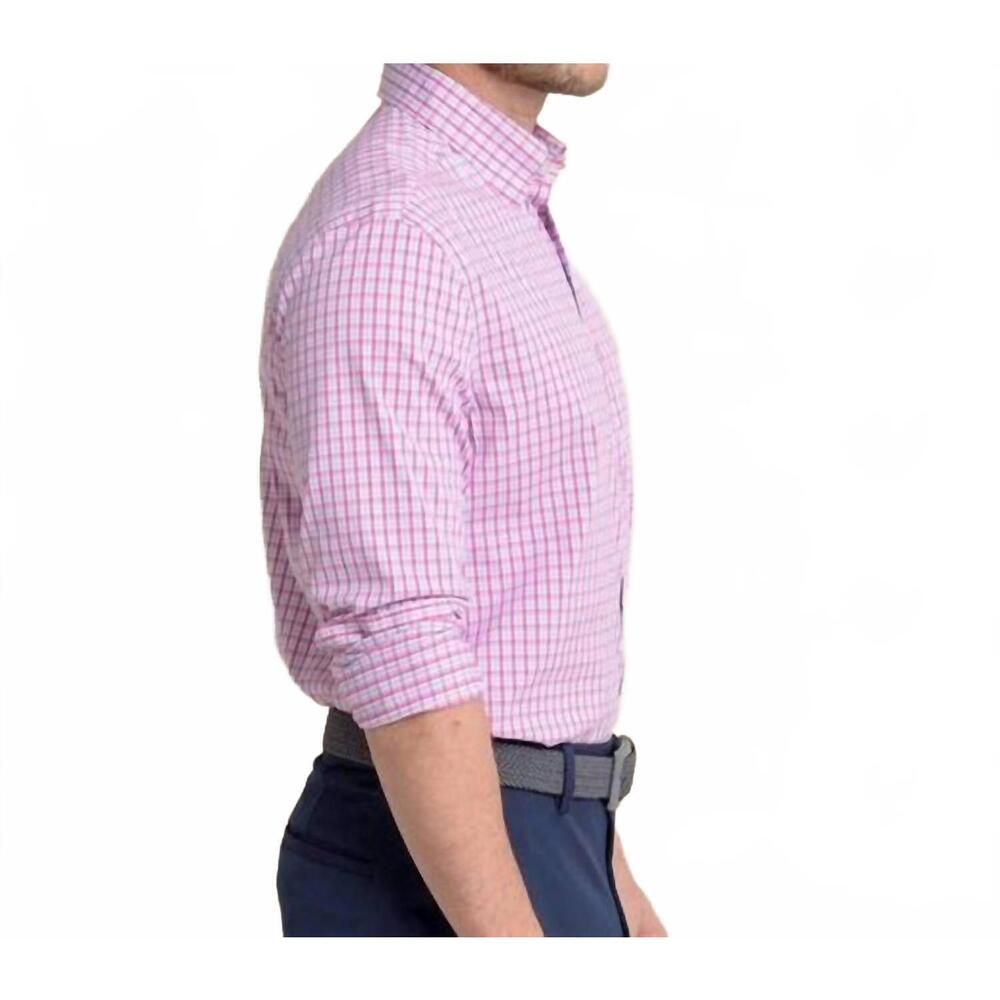 NEW SOUTHERN TIDE charleston broad creek plaid sportshirt in very berry - Picture 3 of 7